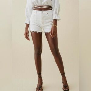 Reformation White Jean Shorts 2